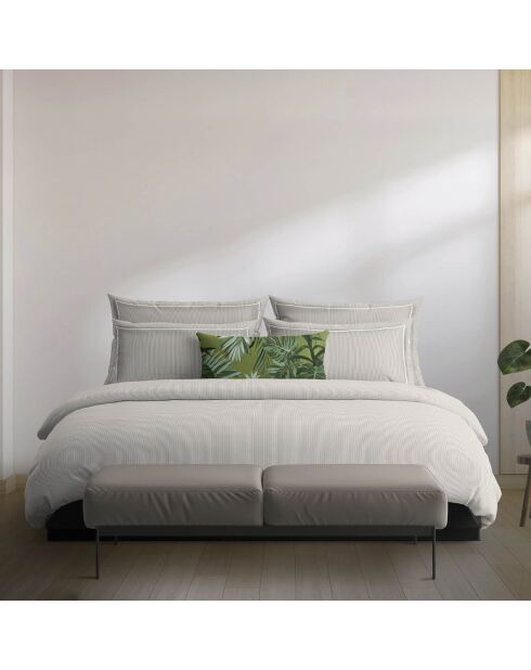 Housse de traversin en percal de coton Lyon Taupe - 43x210 cm