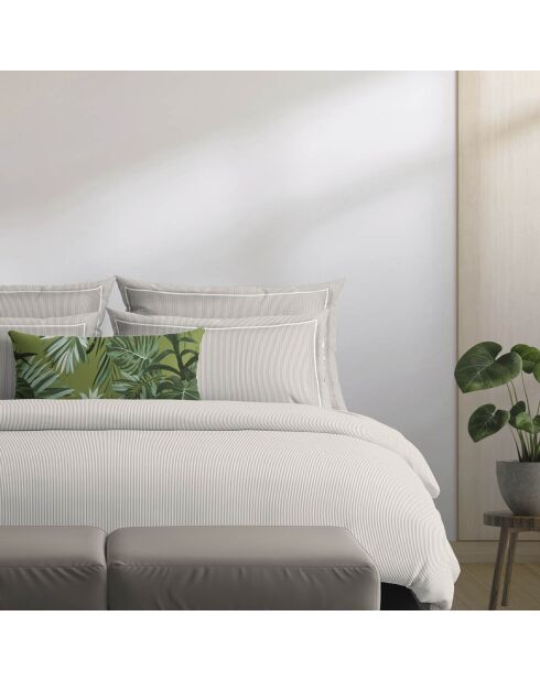 Housse de traversin en percal de coton Lyon Taupe - 43x210 cm