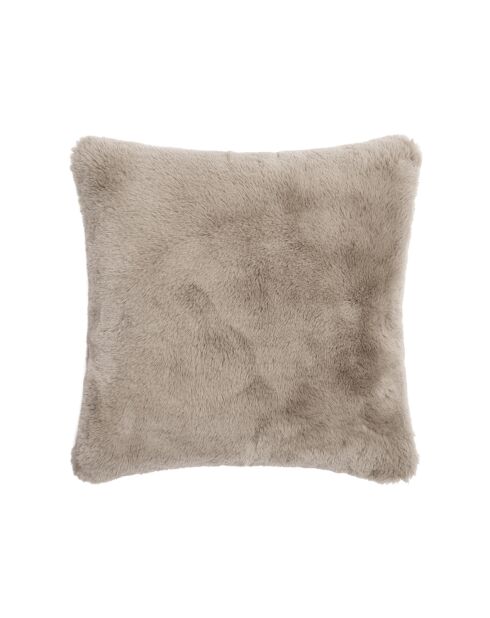 Housse de coussin en fausse fourrure beige - 40x40 cm