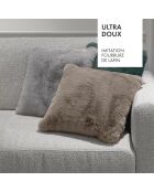 Housse de coussin en fausse fourrure beige - 40x40 cm