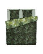 Parure housse de couette en satin de coton vert jungle