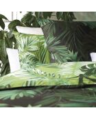 Parure housse de couette en satin de coton vert jungle