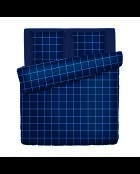 Parure housse de couette en satin de coton - Arthur Bleu foncé
