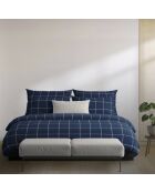 Parure housse de couette en satin de coton - Arthur Bleu foncé