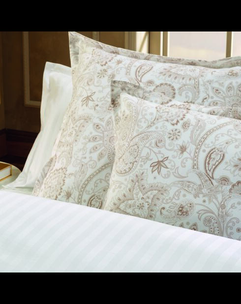 Parure housse de couette en satin de coton Paisley Taupe