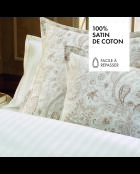 Parure housse de couette en satin de coton Paisley Taupe