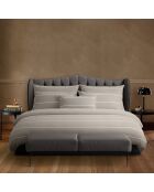 Parure housse de couette en satin de coton Charles Taupe