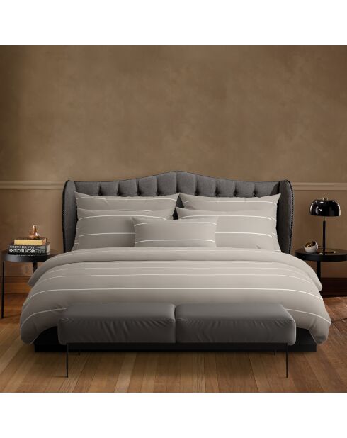 Parure housse de couette en satin de coton Charles Taupe
