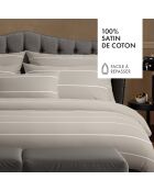 Parure housse de couette en satin de coton Charles Taupe
