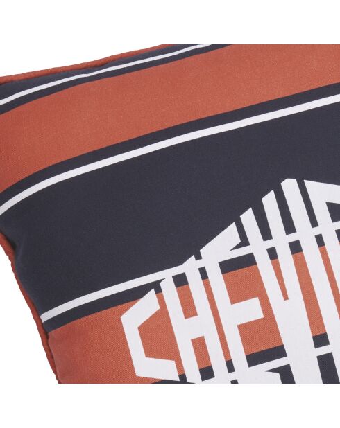 Housse de coussin rayée couleur orange - 45x45 cm