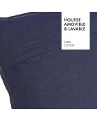 Housse de coussin en jean bleu foncé - 45x45 cm