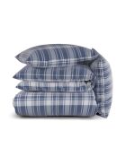Parure housse de couette en flanelle à carreaux bleu foncé