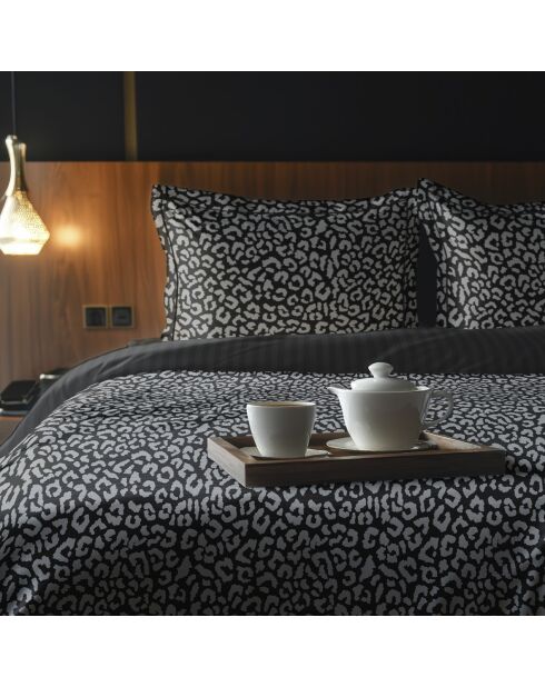 Parure housse de couette en satin de coton - Noir fauve