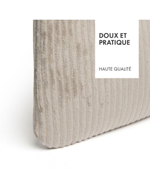 Pochette plate velours côtelé Taupe - 24x16,5 cm