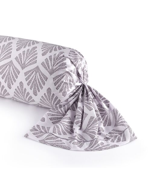 Housse de traversin en satin de coton Vibrance végétale Violet clair - 43x210 cm