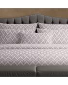 Housse de traversin en satin de coton Vibrance végétale Violet clair - 43x210 cm
