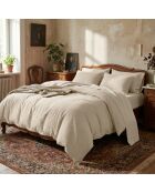 Housse de traversin en gaze de coton Uni Taupe 07 - 43x210 cm