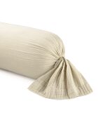 Housse de traversin en gaze de coton Uni Taupe 07 - 43x210 cm