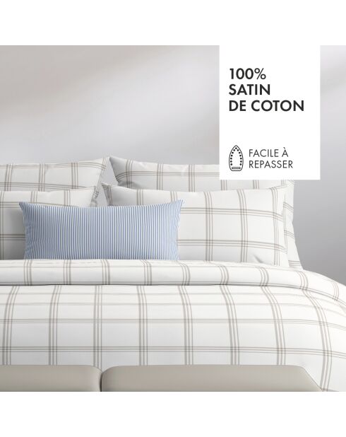 Parure housse de couette en satin de coton - Aaron Taupe