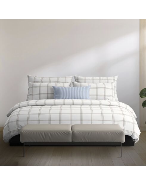 Parure housse de couette en satin de coton - Aaron Taupe