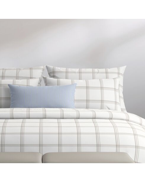 Parure housse de couette en satin de coton - Aaron Taupe