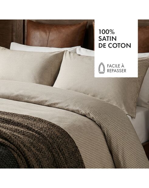 Parure housse de couette en satin de coton - Elior Bordeaux