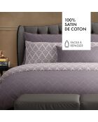 Housse de traversin cotton satin Vibrance végétale Violet foncé - 43x210 cm