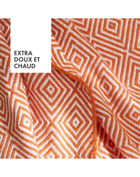 Plaid tissé Milan Orange - 130x180 cm