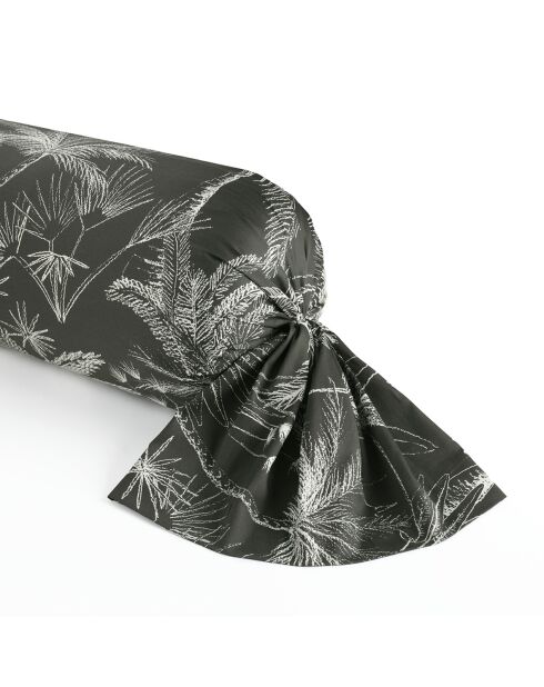Housse de traversin en satin de coton Eden noir - 43x210 cm
