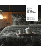 Housse de traversin en satin de coton Eden noir - 43x210 cm