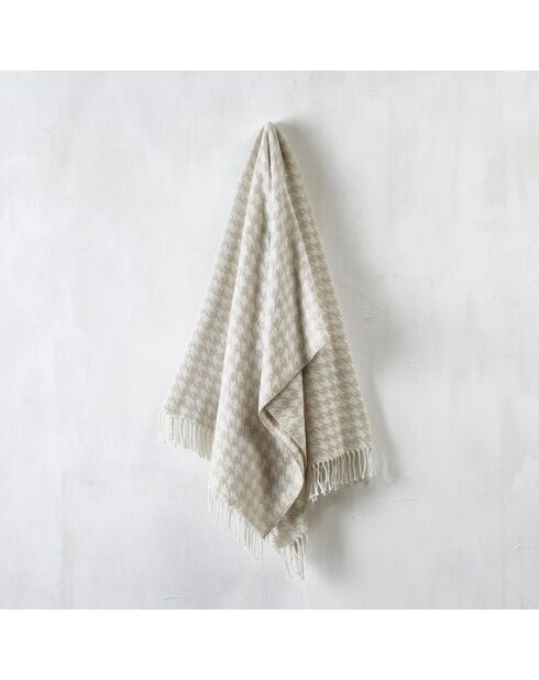 Plaid pied de poule Taupe - 130x170 cm