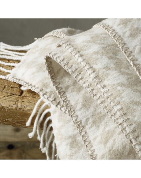 Plaid pied de poule Taupe - 130x170 cm