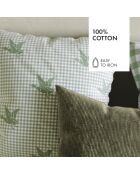Taie d'oreiller en coton Vichy Canards Verts - 50x60 cm