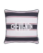 Housse de coussin rayée bleu/rouge - 45x45 cm
