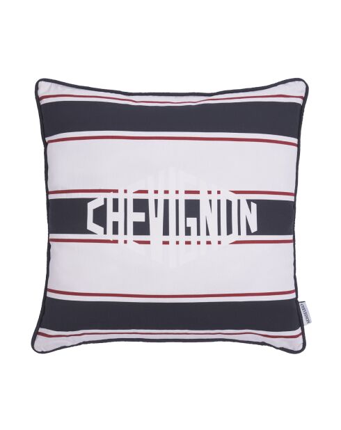 Housse de coussin rayée bleu/rouge - 45x45 cm