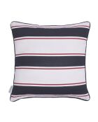 Housse de coussin rayée bleu/rouge - 45x45 cm
