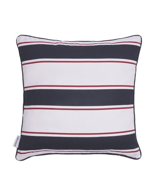 Housse de coussin rayée bleu/rouge - 45x45 cm