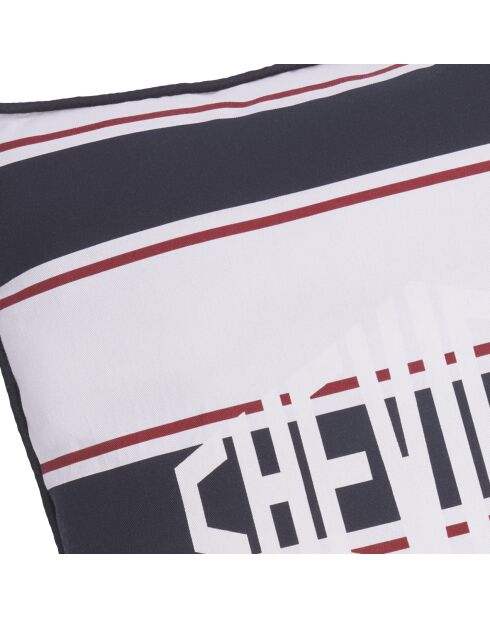 Housse de coussin rayée bleu/rouge - 45x45 cm