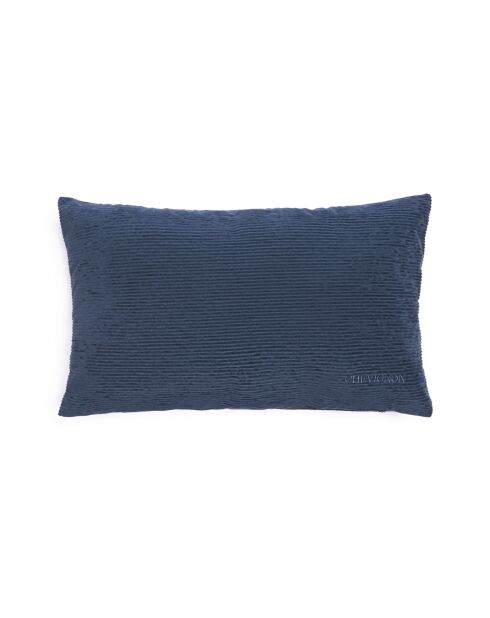 Housse de coussin en velours côtelé bleu