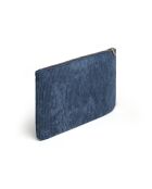 Pochette plate velours côtelé Bleu - 24x16,5 cm