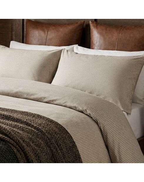 2 Taies cotton satin Elégance brisée Taupe - 50x70 cm