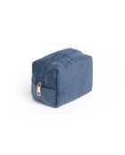 Pochette velours côtelé Bleu - 15x10x10 cm