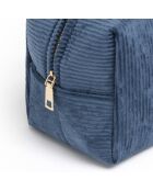 Pochette velours côtelé Bleu - 15x10x10 cm