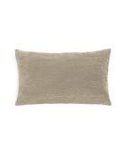 Housse de coussin en velours côtelé taupe