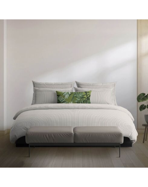 Parure housse de couette en percal de coton Lyon Taupe
