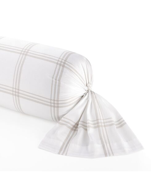 Housse de traversin en satin de coton Aaron Taupe - 43x210 cm