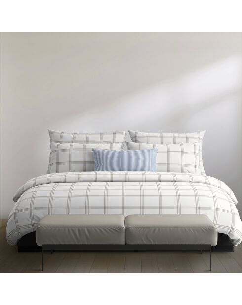 Housse de traversin en satin de coton Aaron Taupe - 43x210 cm