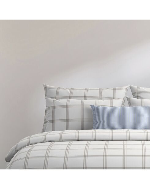 Housse de traversin en satin de coton Aaron Taupe - 43x210 cm