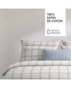 Housse de traversin en satin de coton Aaron Taupe - 43x210 cm