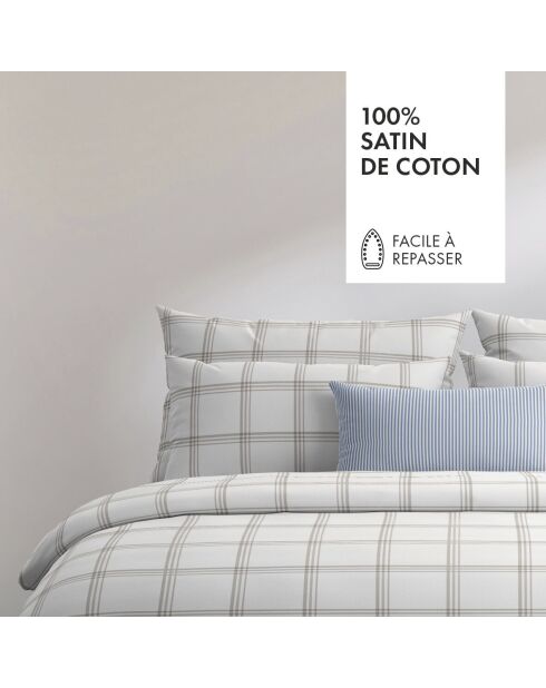 Housse de traversin en satin de coton Aaron Taupe - 43x210 cm